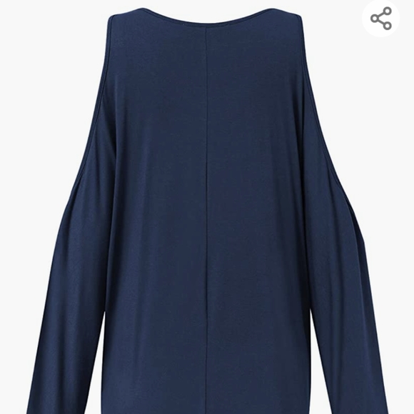 Cold shoulder, long sleeved, zippered front sexy, knit top.  Soft T-shirt fabric - Picture 9 of 9